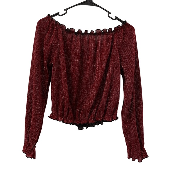 Tops - Clé luv Women's Metallic Red Top Large